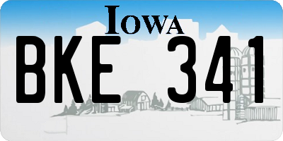 IA license plate BKE341