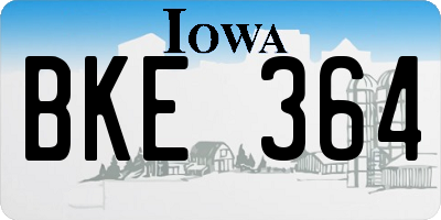 IA license plate BKE364