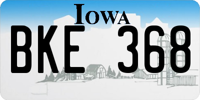 IA license plate BKE368