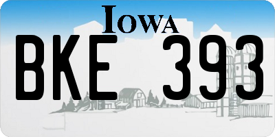 IA license plate BKE393