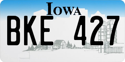 IA license plate BKE427