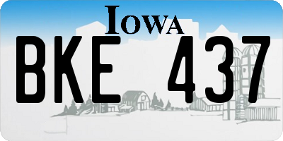 IA license plate BKE437