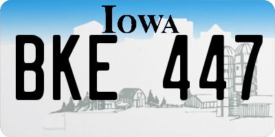 IA license plate BKE447