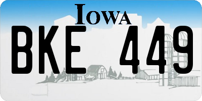 IA license plate BKE449