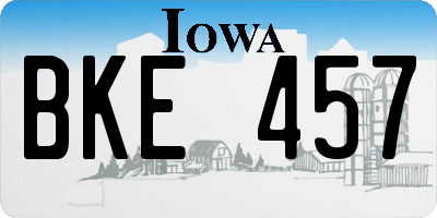 IA license plate BKE457