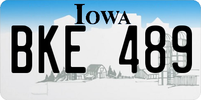 IA license plate BKE489