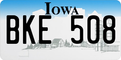 IA license plate BKE508