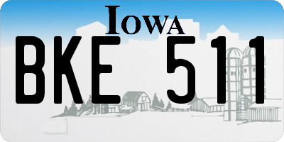 IA license plate BKE511