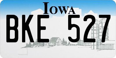 IA license plate BKE527