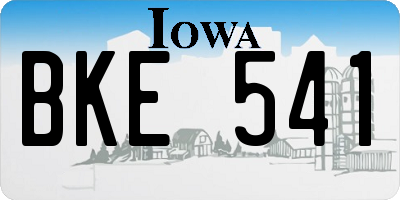 IA license plate BKE541