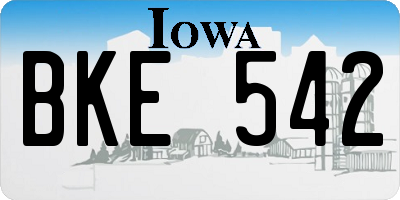 IA license plate BKE542