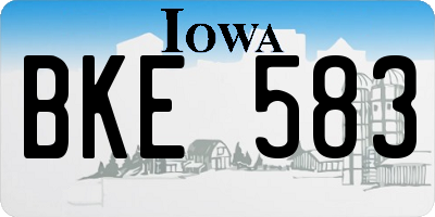 IA license plate BKE583