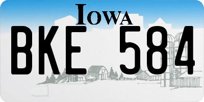 IA license plate BKE584