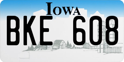 IA license plate BKE608