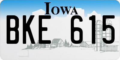 IA license plate BKE615