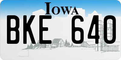 IA license plate BKE640
