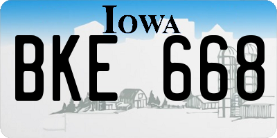 IA license plate BKE668