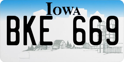 IA license plate BKE669