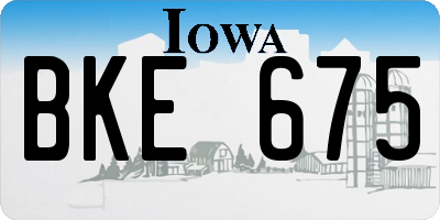 IA license plate BKE675