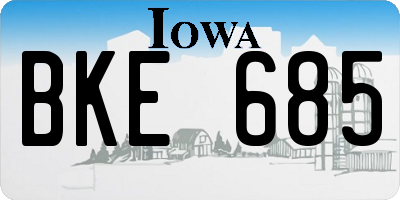 IA license plate BKE685