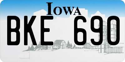 IA license plate BKE690