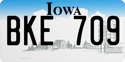 IA license plate BKE709
