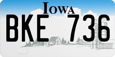 IA license plate BKE736