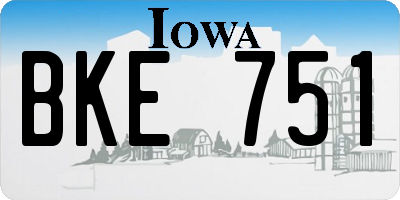 IA license plate BKE751