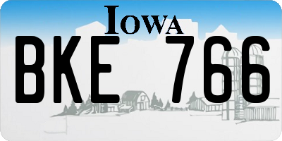 IA license plate BKE766