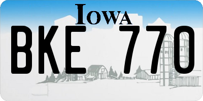 IA license plate BKE770