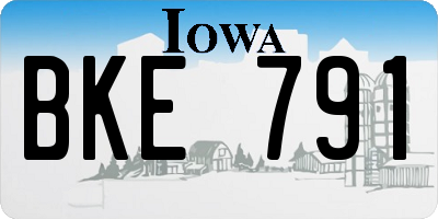 IA license plate BKE791