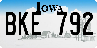 IA license plate BKE792