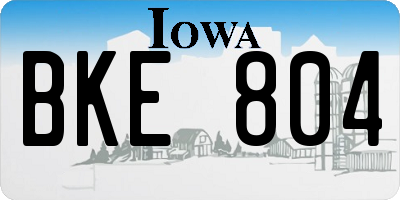 IA license plate BKE804