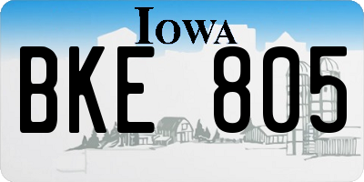 IA license plate BKE805