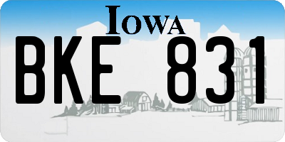 IA license plate BKE831