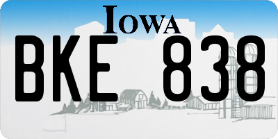 IA license plate BKE838