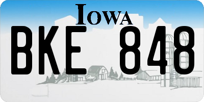IA license plate BKE848