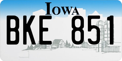 IA license plate BKE851
