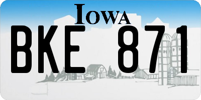 IA license plate BKE871
