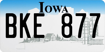 IA license plate BKE877