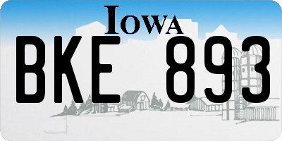 IA license plate BKE893