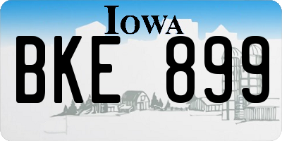 IA license plate BKE899