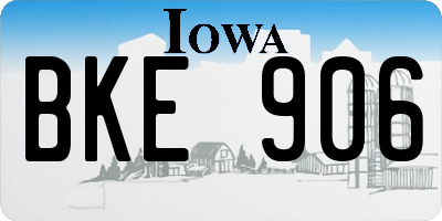 IA license plate BKE906