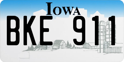 IA license plate BKE911