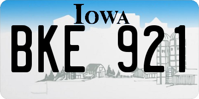 IA license plate BKE921