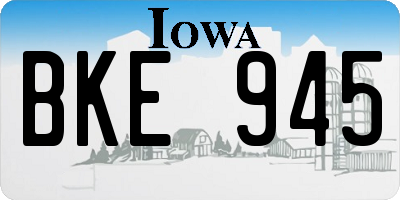 IA license plate BKE945