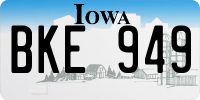 IA license plate BKE949