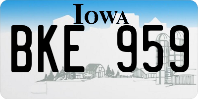 IA license plate BKE959
