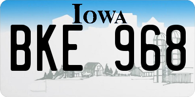 IA license plate BKE968