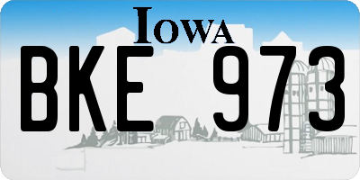 IA license plate BKE973